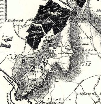 Heath and Reach on Bryants Map of 1826